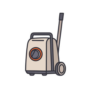 Cartoon pressure washer with wheels and handle