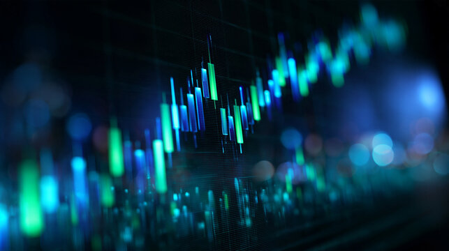 Stock Market Candlestick Chart Showing Financial Growth