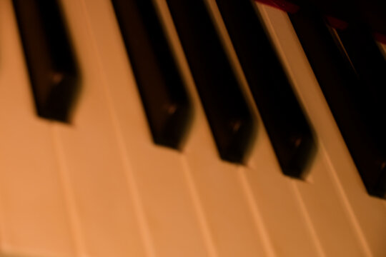 piano keys close up
