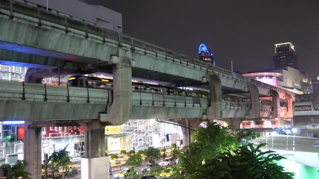 City train and Shopping mall area in Bangkok