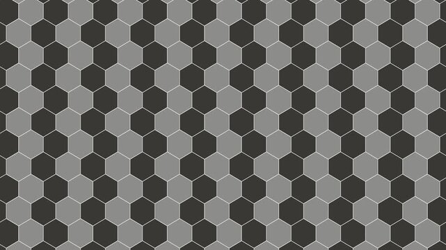 Seamless loop gray hexagon pattern motion background