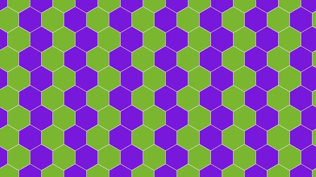 Rainbow-hued hexagon pattern motion background seamless loop animation