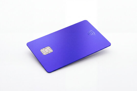 Purple contactless payment card showing digital transaction technology