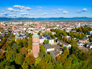 Obraz premium Aerial view of Water Tower or Chateau d Eau in Colmar, France
