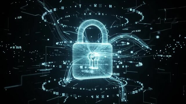Digital lock with binary code background