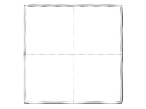 Simple square divided into four quadrants cad wireframe illustration for digital modeling design