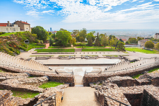 Ancient gallo roman theatre in Lyon, France