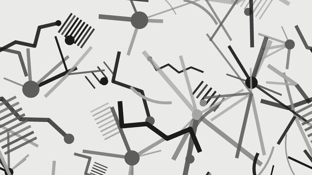 Seamless loop gray abstract line motion background