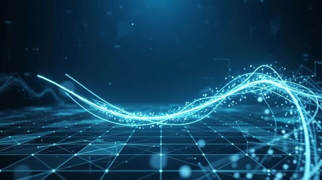 Digital data waves and network connections in space