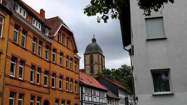the historic center of goettingen germany 4k video