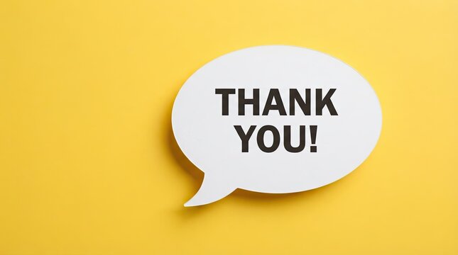 Expressing gratitude a simple 'thank you' message on a vibrant yellow background for thanksgiving