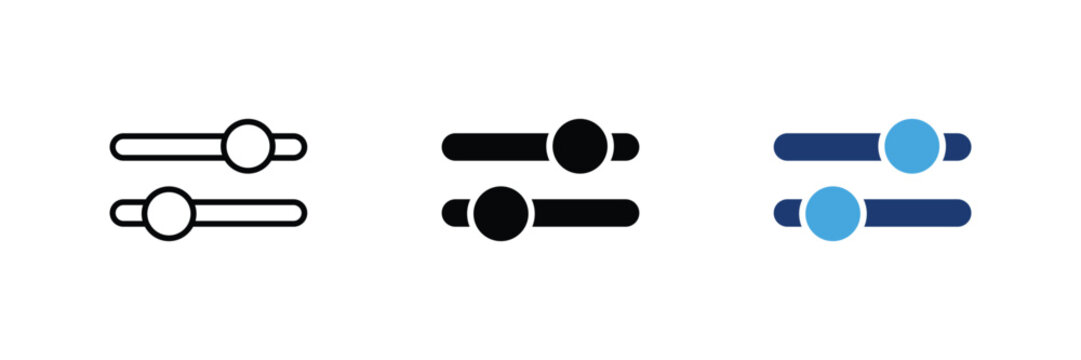 PPC ad bidding slider and budget control vector icon set