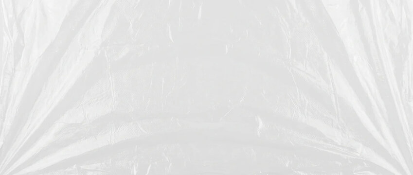 Plastic wrap food storage cling background. Transparent polyethylene film texture