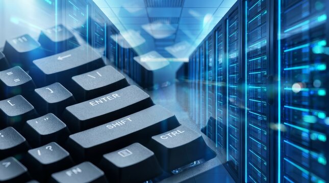 Computer keyboard for data center control and server equipment management.