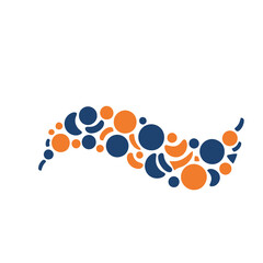 Abstract wave of blue and orange circles © deden