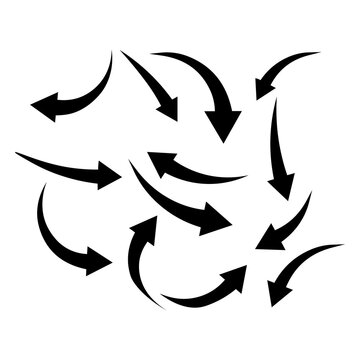 Black Arrows vector Set Different Styles. Enhance your designs with this versatile Black Arrows Set, featuring a collection of arrows in multiple unique styles.