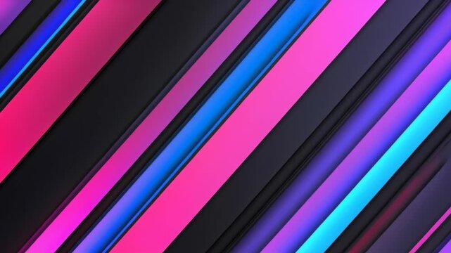 Diagonal Stripes of Color: A mesmerizing abstract background features a dynamic pattern of diagonal stripes in vibrant shades of pink, purple, and blue, creating a bold and modern visual appeal.