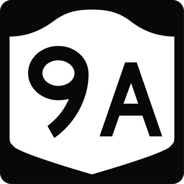 New York State Route 9A Marker Shield Vector Sign