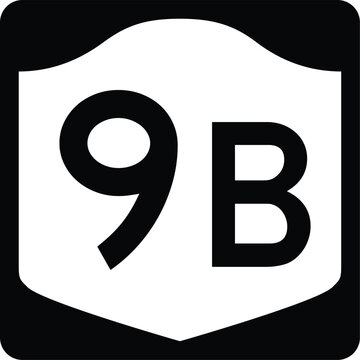 New York State Route 9B Marker Shield Vector Sign