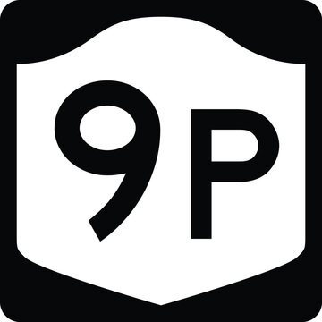 New York State Route 9P Marker Shield Vector Sign