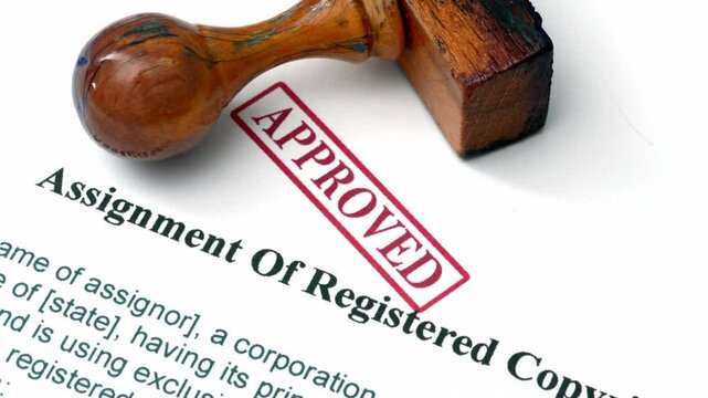 Assignment of regitered copyright approved