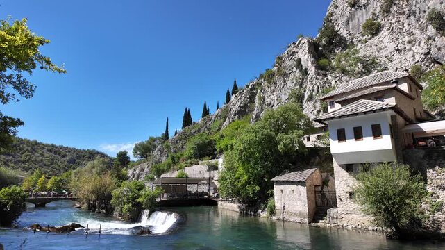 A view from the historic Blagaj Tekke in Bosnia and Herzegovina.