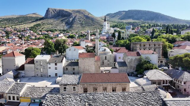 A view from the historic city of Mostar in Bosnia and Herzegovina