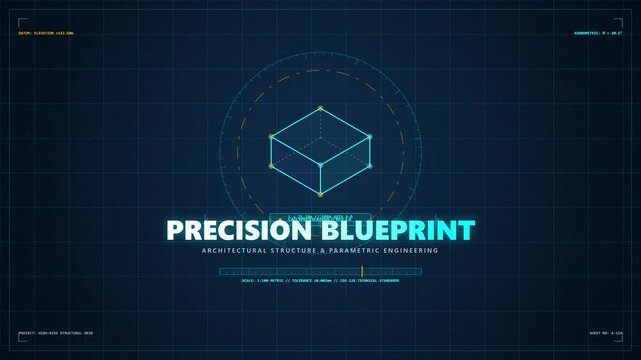 Architectural Blueprint Structure and Engineering Parametric Design HUD