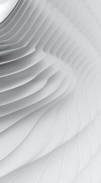  Patr&oacute;n de fondo de ondas de l&iacute;neas blancas abstractas. Elegante representaci&oacute;n 3D de una estructura de ondas arquitect&oacute;nica curva; transmite dise&ntilde;o moderno, minimalismo y fluidez.