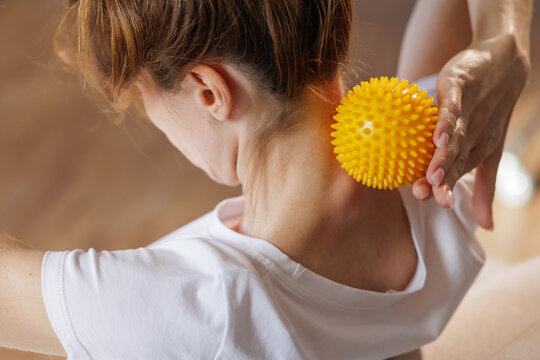 Neck Self Massage With Spiky Ball for Trigger Point Release