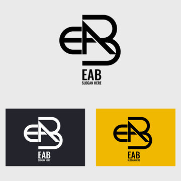 Modern EAB lettermark monogram logo design template for business identity
