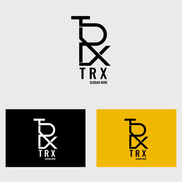 Modern Minimalist TRX Letter Monogram Logo Design Template