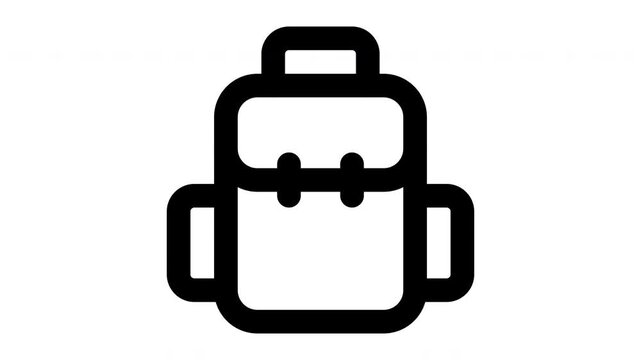 backpack animated Line Icons Premium 4K, Outline Motion Graphics Collection