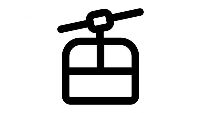 cableway animated Line Icons Premium 4K, Outline Motion Graphics Collection