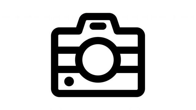 camera animated Line Icons Premium 4K, Outline Motion Graphics Collection