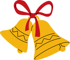 Naklejka premium Bell Pair With Ribbon Cartoon