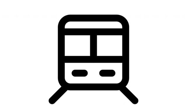 train animated Line Icons Premium 4K, Outline Motion Graphics Collection