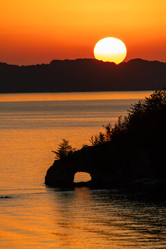 Sunset over the Sea from Yuhi Misaki on Kasado Island Yamaguchi Japan