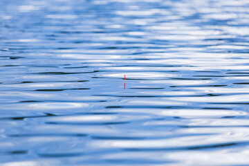 Fishing float on rippled blue water surface for outdoor recreation concept © Denis