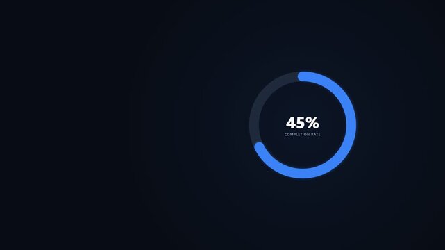 Clean animated donut chart visualizing a 72 percent completion rate for KPI presentations, business reports, dashboards, analytics and corporate storytelling