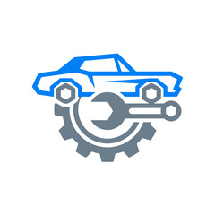 Obraz premium Car Maintenance Tools and Gear Illustration.