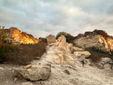 Chalk cliffs in Beit Guvrin-Maresha National Park