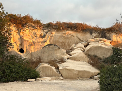 Chalk cliffs in Beit Guvrin-Maresha National Park
