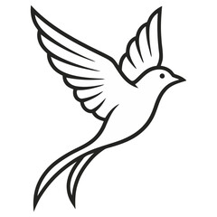 Fototapeta premium Minimalist line art of a bird in flight