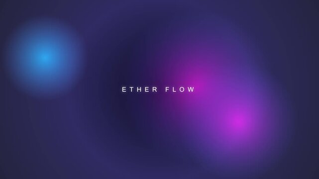 Abstract colorful glowing spheres glowing and moving on a dark purple background