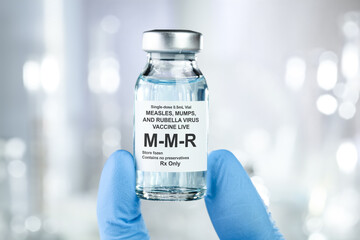 Small drug vial with MMR vaccine
