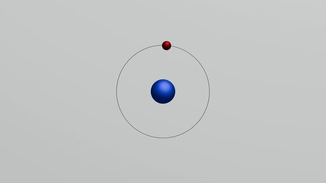 Hydrogen Atom 3D Animation: Electron Orbiting Nucleus and Atomic Structure