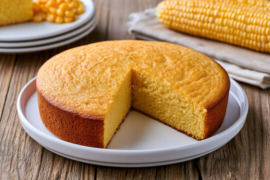 Traditional corn cake on the table