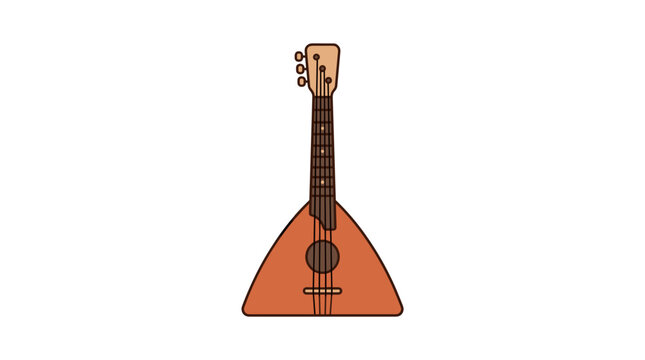 Balalaika folk string musical instrument vector illustration isolated on white background