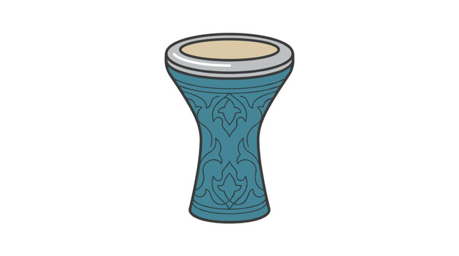 Traditional darbuka goblet drum musical percussion instrument vector illustration